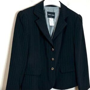 Giorgio Armani Vintage Pinstripe fitted waist Blazer